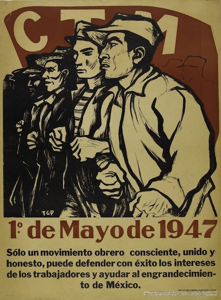 Taller de Gráfica Popular, « Comité des travailleurs Mexicains », 1e mai 1947, Mexique - repro affiche