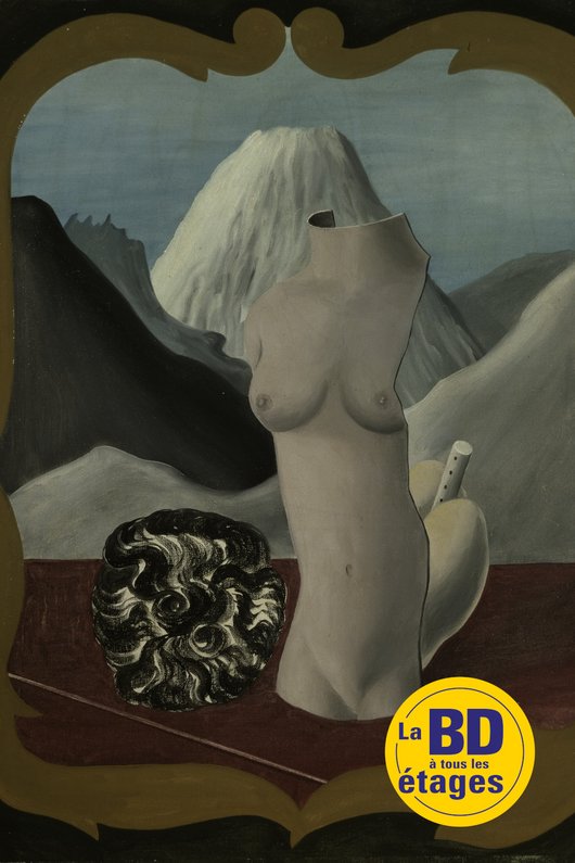 Exposición "El cómic en le Museo" : poster, obra de Magritte