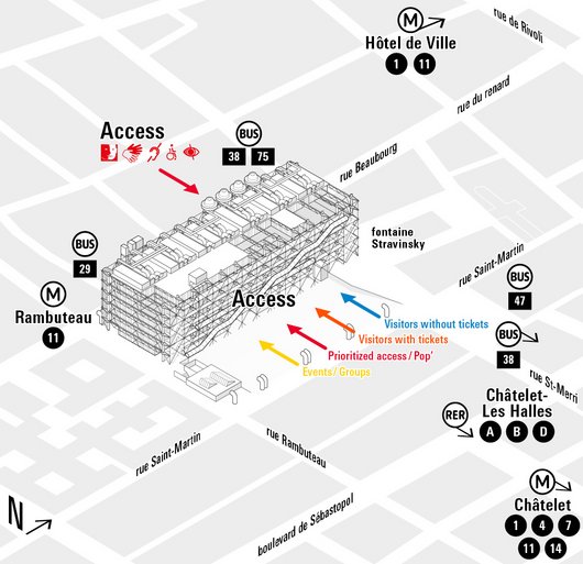 Access, priority entrance to Centre Pompidou