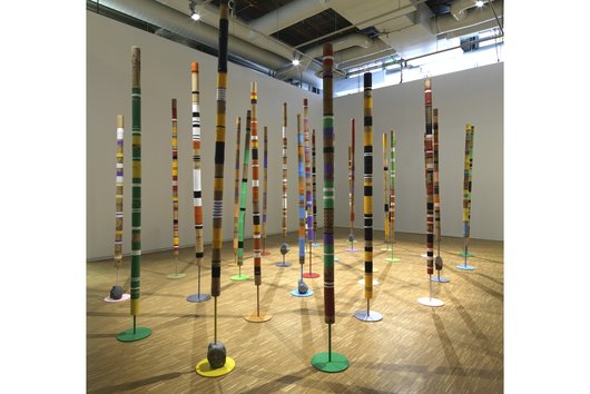 Andrea Branzi, "Bamboo Interior Wood", 2023 : vue de l'installation