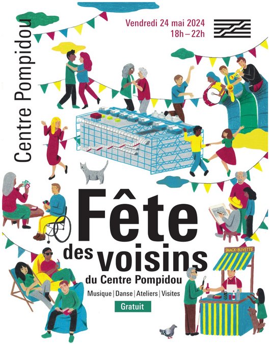 Fête des voisins, Centre Pompidou, mai 2024 : affiche