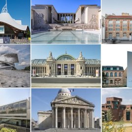 Liste des partenaires de la Constellation du Centre Pompidou pendant sa rénovation Aperçu du Grand Palais, du Panthéon, de la Philharmonie, du MAM à Paris