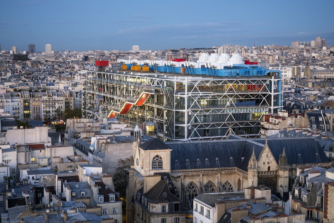 Vista del Centre Pompidou en el corazón de París